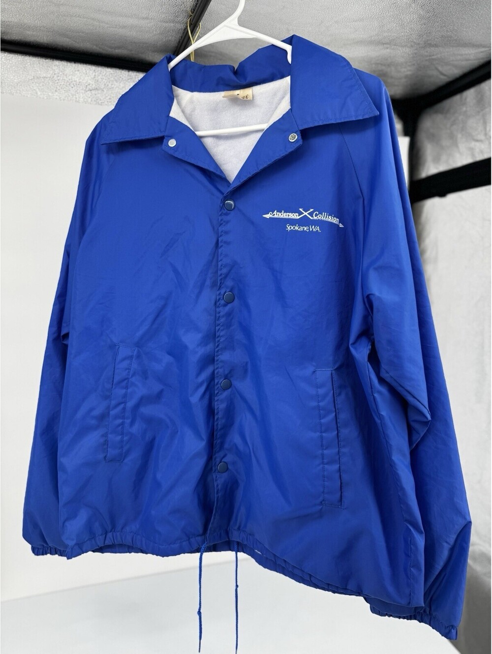 Vintage Auburn Sportswear Blue Coach Jacket, USA Made, Size L Anderson Collision